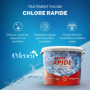 EDG by AQUALUX INTERNATIONAL - Chlore Rapide (Choc) Piscine - Pastilles 20g - Seau 5kg - Effet Immédiat - Spécial Rattrapage Eau