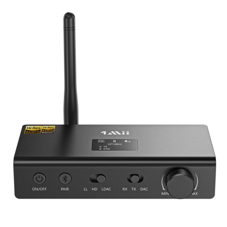1Mii HiFi Transmetteur Récepteur Bluetooth avec DAC Audiophile, LDAC Adaptateur Audio sans Fil pour TV/Chaîne Stéréo, aptX HD/LL