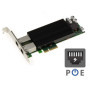 KALEA-INFORMATIQUE Carte contrôleur réseau 2 Ports Gigabit Ethernet RJ45 sur Port PCIe x4. Power Over Ethernet PoE+ 30W avec Chi