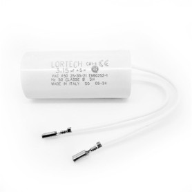 Condensateur moteur à fils 3.15 µF avec connecteur mini faston femelle