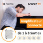 D-Home - Amplificateur TV TNT Intérieur 6 Sorties 23dB Connecté Filtré 4G-5G - Fonctionne avec App Mobile TV Finder pour Trouver