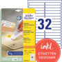 Avery Zweckform L6031REV-25 Paquet de 25 feuilles d'étiquettes enlevables multiusage pour marquage temporaire 96 x 16,9 mm (Impo