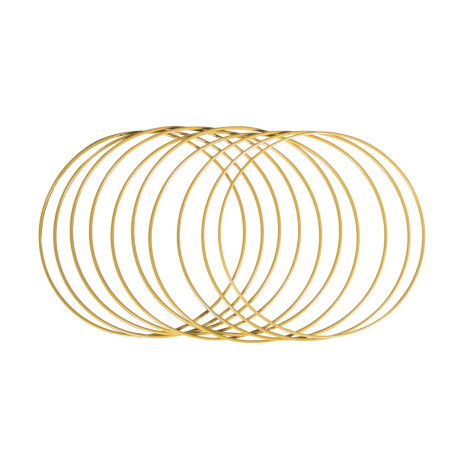 Rayher Anneaux en métal, doré, lot 10 pces, 15cm Ø, fil 3,5mm Ø, arts créatifs, floristique, décorations, mariage, cérémonies, c