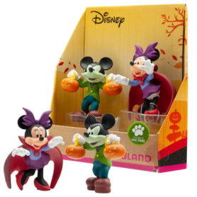 Bullyland 15082 - Walt Disney Mickey et Minnie en Costume d'halloween - Figurines peintes à la Main - sans PVC pour garçons et F