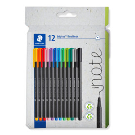 STAEDTLER 334 C12 Lot de 12 feutres fins triplus 12 couleurs assorties