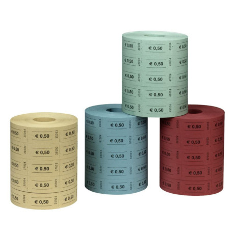 Herlitz 10733350 Lot de 5 rouleaux de 1000 tickets-valeur 0,5 (Différents coloris) (Import Allemagne)
