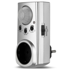 GAO EMP600PIR Prise intermédiaire avec détecteur de Mouvement PIR 120° Relais Argent IP20