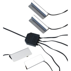 Lunartec Dispositif d'éclairage pour vitrine - 4 Pinces et 12 LED - Blanc Chaud