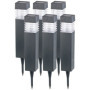 Bornes lumineuses solaires à LED avec capteur de luminosité - Carrées - x6 [Lunartec]