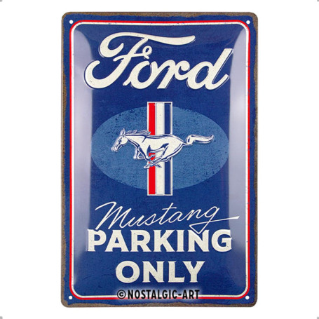 Nostalgic-Art Plaque rétro, 20 x 30 cm, Ford Mustang – Parking Only – Idée de cadeau pour fans de Ford, en métal, design vintage