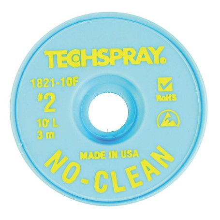 Tech Spray No Clean tresse à dessouder, 1,4 mm, 3,0 m, jaune