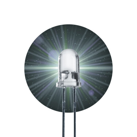 Lumetheus LED Diodes électroluminescentes 5mm couleur Blanc 7000 mcd 20 pièces 2 - 3V 2 Pin LEDs Ampoule Diode à souder