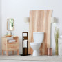 Relaxdays 10020930 Ensemble Toilettes Porte Brosse WC Sur Pied Distributeur de Papier SDB Bambou 82x36x21cm, Marron, HLP 82 x 36