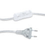 Relaxdays 10022849 Lampe de Chevet Abat-Jour Tissu Voile Boules Verre Cristal HxlxP: 53x29,5x29,5 cm, Claire/Argent, 40 W, 29.5 