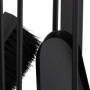 Relaxdays Ensemble serviteur de cheminée 5 pièces acier accessoire pelle balai support tisonnier, noir