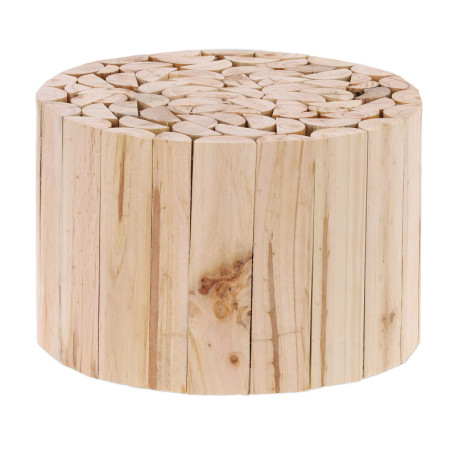 Relaxdays Support pour Pots de Fleurs, en rondins de Bois, matériaux naturels, Tabouret Rond, HxD 20 x 30 cm, Naturel