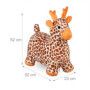 Relaxdays Animal Sauteur en Forme de Girafe, Pompe à air et Housse, Charge Max. 50 kg, sans BPA, 3 Ans et +, Multicolore