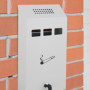Relaxdays Cendrier Mural, verrouillable, métallique (Fer), H x L x P : 32,5 x 15 x 6 cm, pour l’extérieur, Blanc