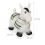 Relaxdays Animal Sauteur en Forme de zèbre, Charge maximale : env. 50 kg, sans BPA, à partir de 3 Ans, Noir et Blanc