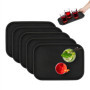 Relaxdays Lot de 5 Plateaux de Service, antidérapants, rectangulaires, pour la Restauration, LxP : 35x25 cm, Noir