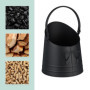Relaxdays Charbonnière avec Pelle, Anse et poignée, 6,5 litres, Charbon, briquettes, Accessoires cheminée, Noir