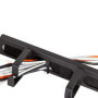 LogiLink Professional OR106B - Panneau de Gestion de câbles 19" avec 4 étriers en Acier et Barrette de Brosse Noir