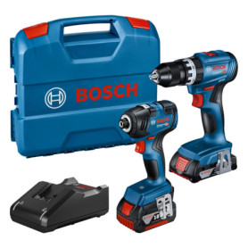 Bosch Professional Combo-Kit GDR 18V-200 + GSB 18V-45 (avec 1 batterie 2,0 Ah, 1 batterie 4,0 Ah, chargeur GAL 18V-40, dans L-Ca
