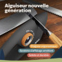 kjøk Premium Aiguiseur de couteaux et de ciseaux manuel avec bouton rotatif - affûteur avec boîtier en ABS noir mat, 5 niveaux, 