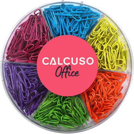 CALCUSO Lot de 480 trombones colorés – pinces métalliques pour fournitures de bureau et scolaires