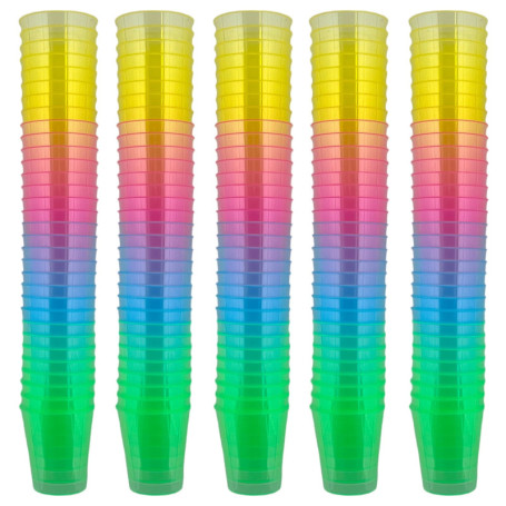 MIJOMA Lot de 160 verres à liqueur incassables en plastique robuste, verres à shot Jello, desserts, fête, mariage, anniversaire.