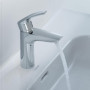 Duravit DuraVelez Robinet de lavabo économe en eau Taille S (hauteur du bec 100 mm) Robinet de lavabo économe en énergie (FreshS