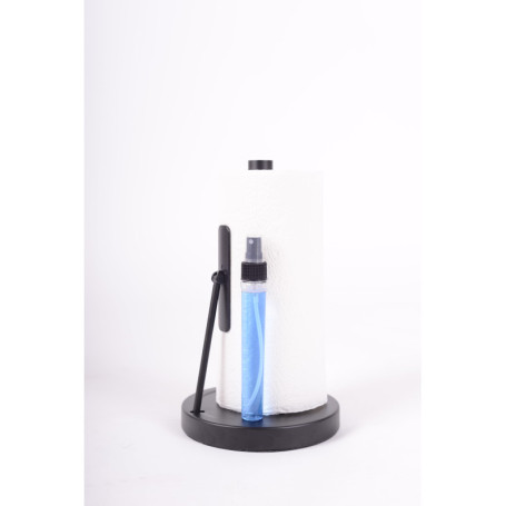 Porte-rouleau d'essuie-tout durable avec vaporisateur, organisateur de cuisine avec spray Home Living au design noir mat, ustens