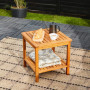 Table Basse de Jardin Washington en Bois d'acacia 45 x 45 cm Table d'appoint 2 Niveaux intérieur extérieur