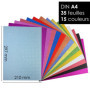 OfficeTree 35x Papier Pailleté A4 250g/m² - 15 Couleurs - Feuille Pailletée de Bricolage et Scrapbooking - Non Autocollant - Pap