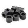 Design61 Lot de 10 entretoises rondes, L 10 mm x Ø 15/8,2 mm, M8, polyéthylène haute densité, Noir