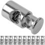Bouchons de cordon, 1 trou, 10 pièces, en métal, en argent, pour des cordons jusqu'à Ø 5 mm, pince à ruban pour veste, vêtements