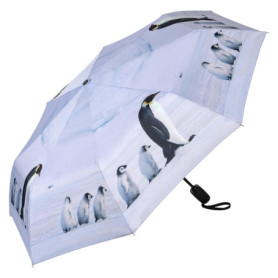VON LILIENFELD Parapluie de poche Pingouin Oiseau Résistant au vent Ouverture-fermeture automatique Stable Léger Compact