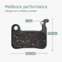 Borgen 2 Paires de Plaquettes de Frein vélo - Convient pour DEORE, XTR, Saint, Hone, Alfine - Semi-Métallique Compatible avec Le