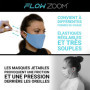 FLOWZOOM® Masque tissu lavable - lot de 2 masques couleur | Efficacité de filtration élevée > 98% | Masque avec filtre poche | M