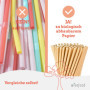 wisefood Lot de 100 pailles marron, diamètre : 8 mm x 14,5 cm, sans PLA/PE (acide polylactique/polyéthylène), jetables, biodégra