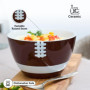 40YARDS Bol à céréales de football américain en céramique (900 ml) en forme de demi-ballon de football avec coutures surélevées
