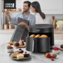 LEBENLANG Friteuse air fryer 5L & 1500W - Livret de recettes & incl. 8 programmes I Sans huile & sans graisse friteuses à airfry
