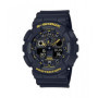 Casio G-Shock « Attention Jaune » Silicone Noir résistant aux Chocs GA-100CY-1AER