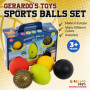 GERARDO'S Ensemble de Petites balles avec 5 Ballons de Sport - Ballon de Massage, Mini Le Ballon Basket, Mini Ballon de Foot, Ba