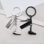 EMSea 2pcs Coiffeur Sèche-Cheveux Ciseaux Peigne Pendentif à Breloque Porte-clés 3 en 1 Conception pour Coiffeur Salon Propriéta