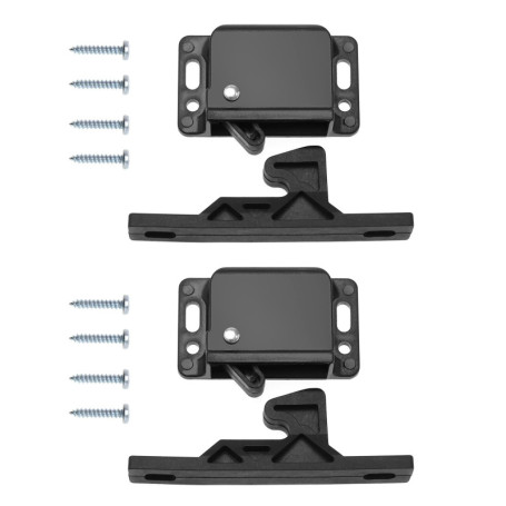 EMSea Lot de 2 verrous de porte d'armoire avec 8 vis - Verrous de tiroir - Accessoires pour armoires, portes coulissantes, maiso