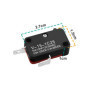 EMSea 5pcs V-15-1C25 Micro-interrupteur de Fin de Course 2 Broches Interrupteur à Bouton Instantané SPDT Micro-interrupteur à Ac