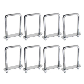 YINETTECH 8pcs Boulons en U Carrés Polyvalents avec Supports Plaque et d'écrou Boulons de Remorque Toit 20x60x120mm Filetage M10