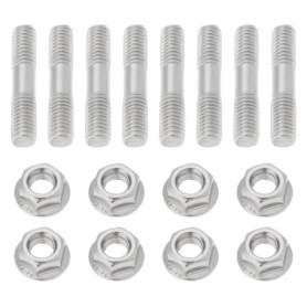VGOL 8 Sets d'écrous de Boulon à Double Tête M8x1,25 42 Mm écrou de Goujon de Collecteur D'échappement Kit d'écrou de Boulon en 