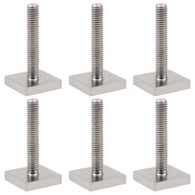 ECSiNG 6pcs T-Track Adaptateur M6x35mm Boulons en Acier Inoxydable 20x20mm Boulons à Tête Carrée Barre pour Toit de Voiture Toit